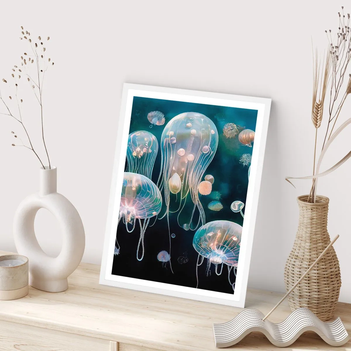 Affiche dans un cadre blanc - Poster - Ballon sous-marin - 70x100 cm