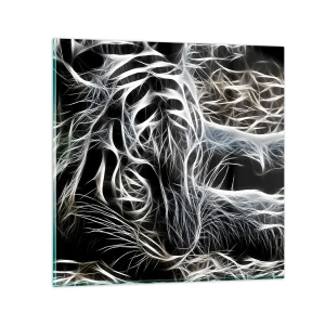 Impression sur verre - Image sur verre - Une étude de la légèreté du chat - 40x40 cm