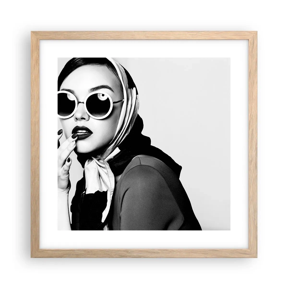 Affiche dans un chêne clair - Poster - Salutations des années 60 - 40x40 cm