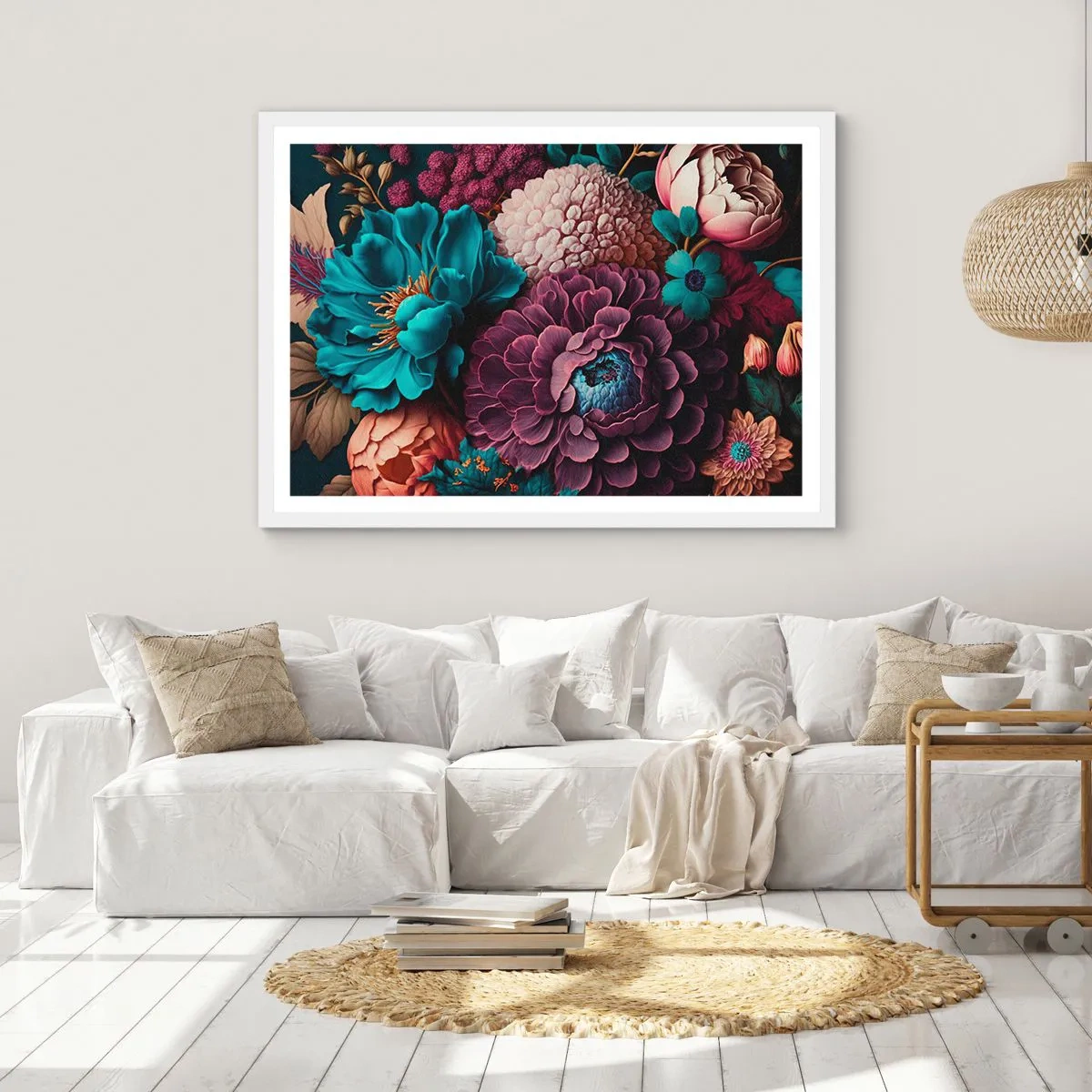 Affiche dans un cadre blanc - Poster - La nature en abondance - 100x70 cm