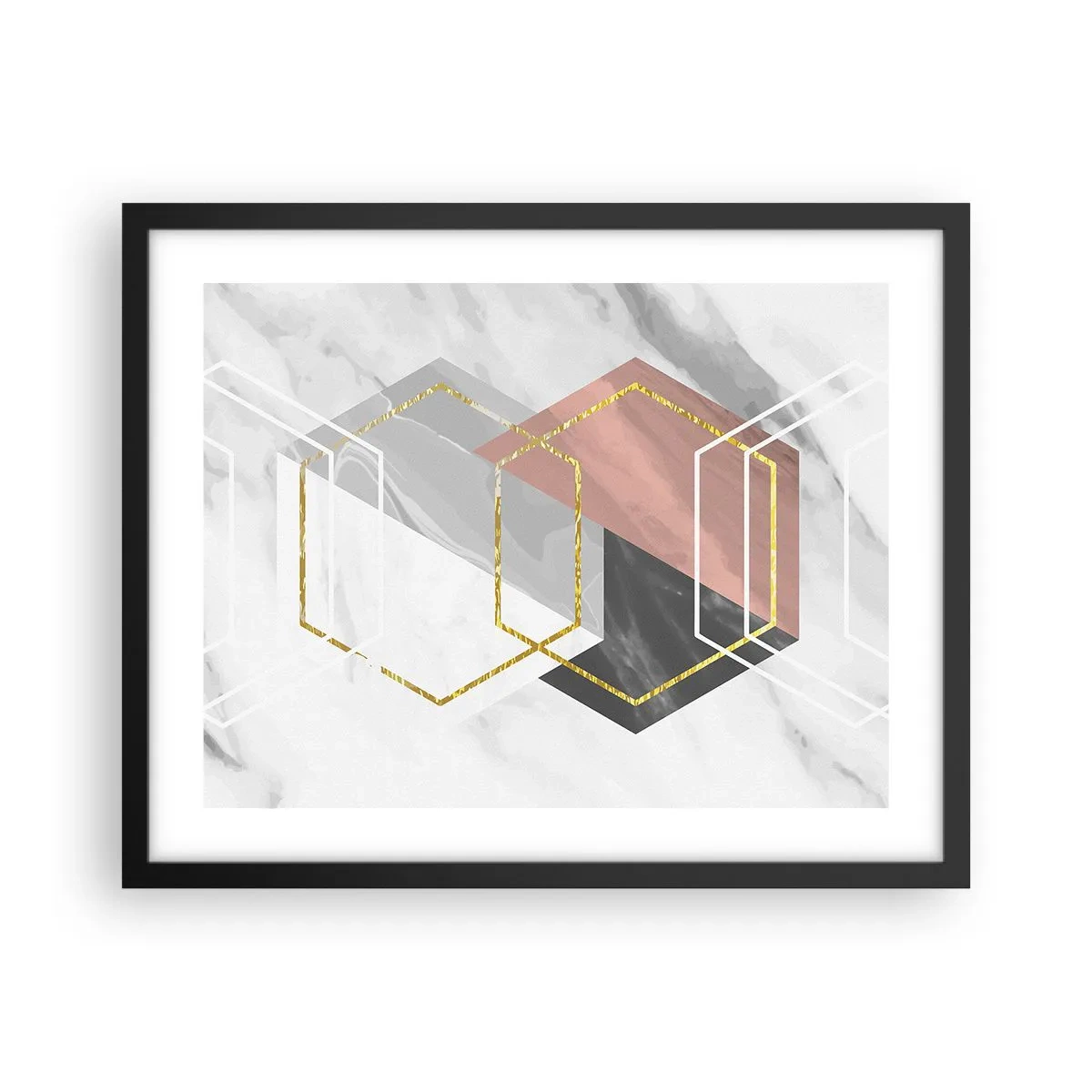 Affiche dans un cadre noir - Poster - Composition en chaîne - 50x40 cm