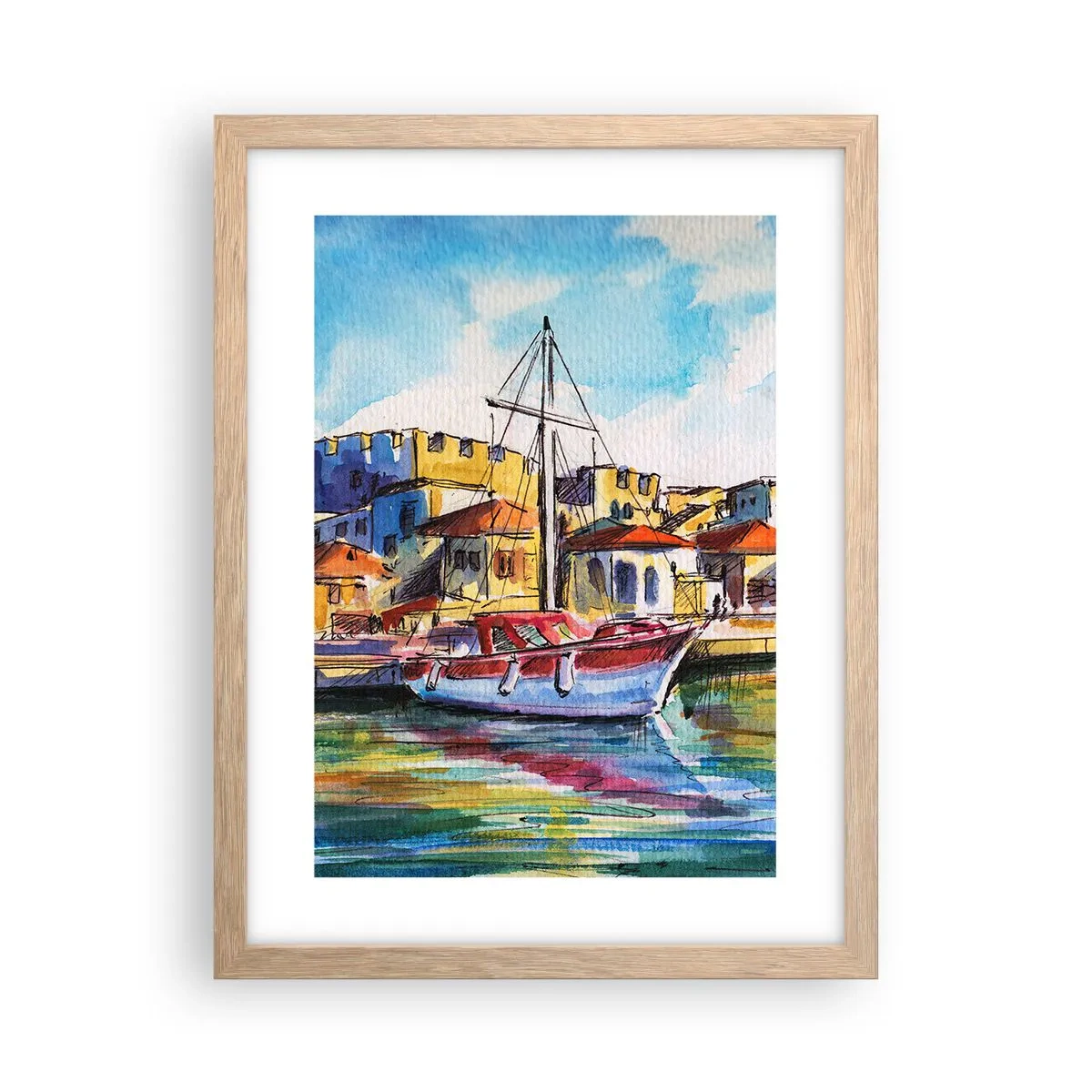 Affiche dans un chêne clair - Poster - Après-midi arc-en-ciel - 30x40 cm