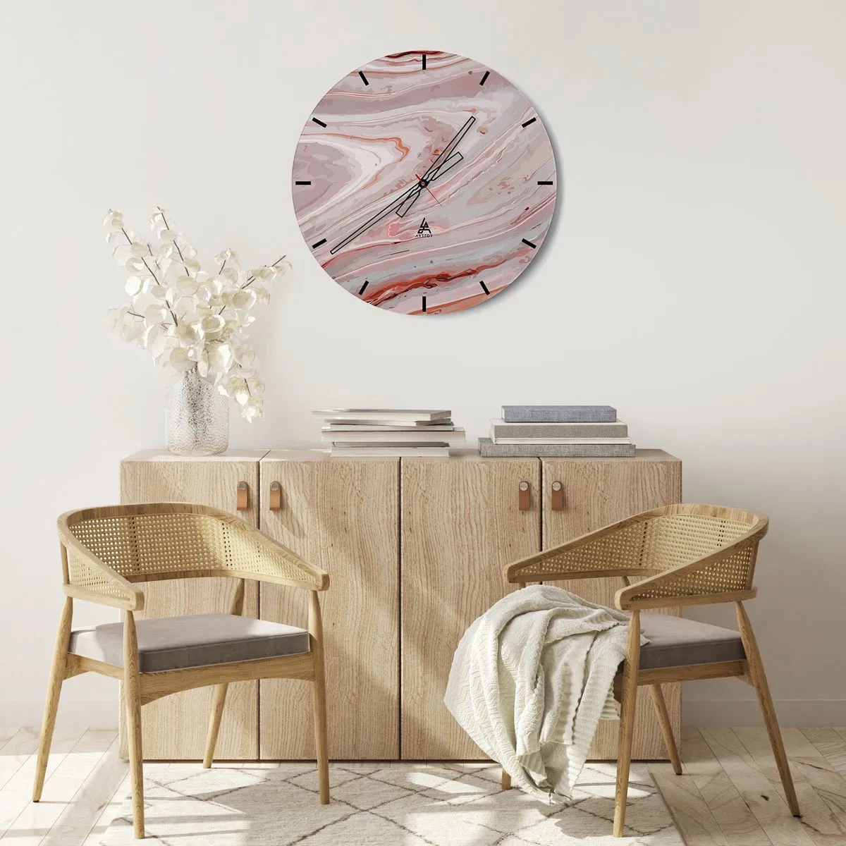 Horloge murale - Pendule murale - Rose liquide - 40x40 cm