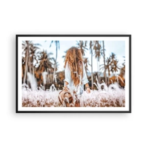 Affiche dans un cadre noir - Poster - Né de peluches d'herbe - 91x61 cm
