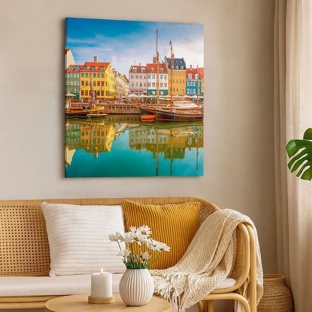 Impression sur toile - Image sur toile - Aussi lisse qu'un miroir au-dessus de l'eau - 30x30 cm