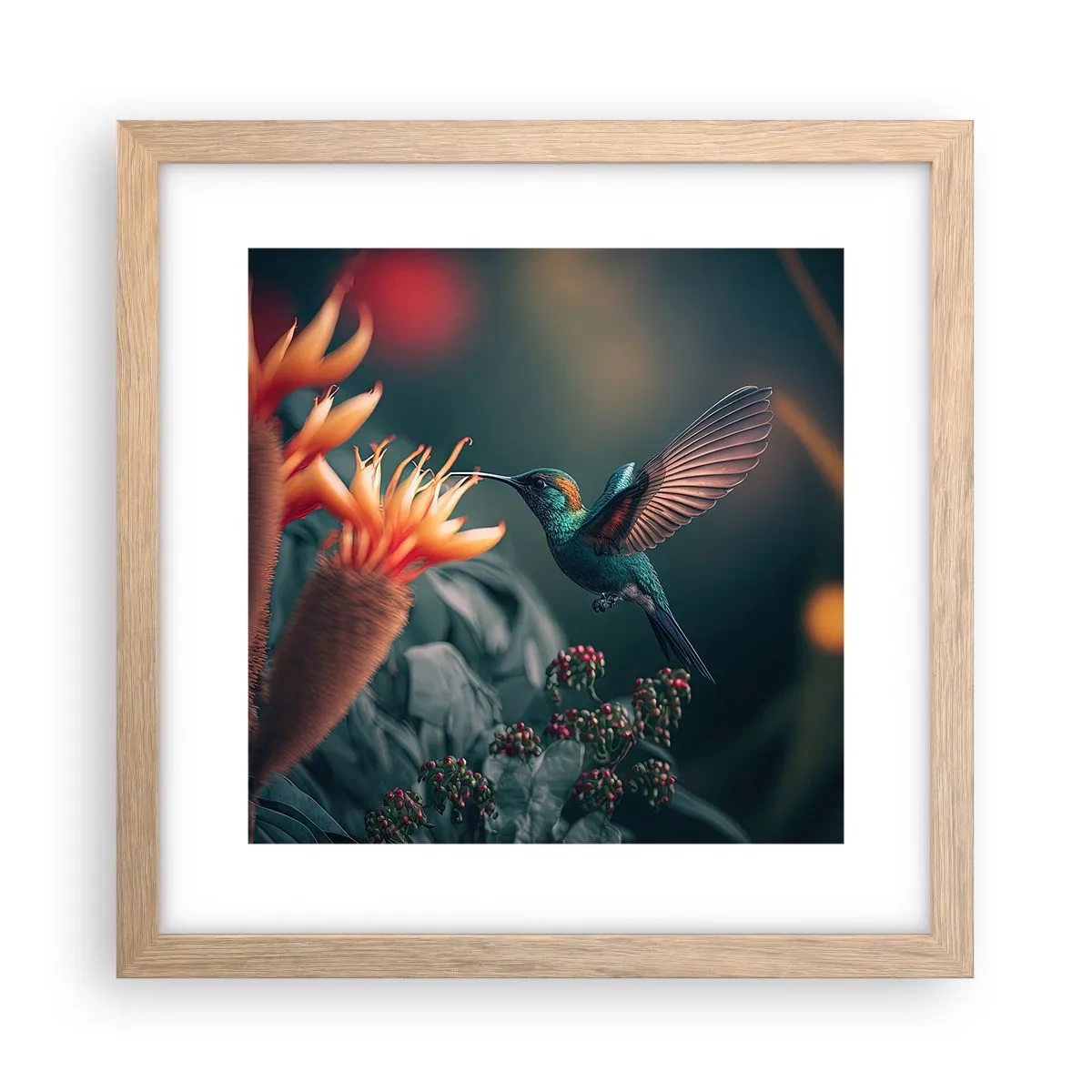 Affiche dans un chêne clair - Poster - une vie vraiment colorée - 30x30 cm