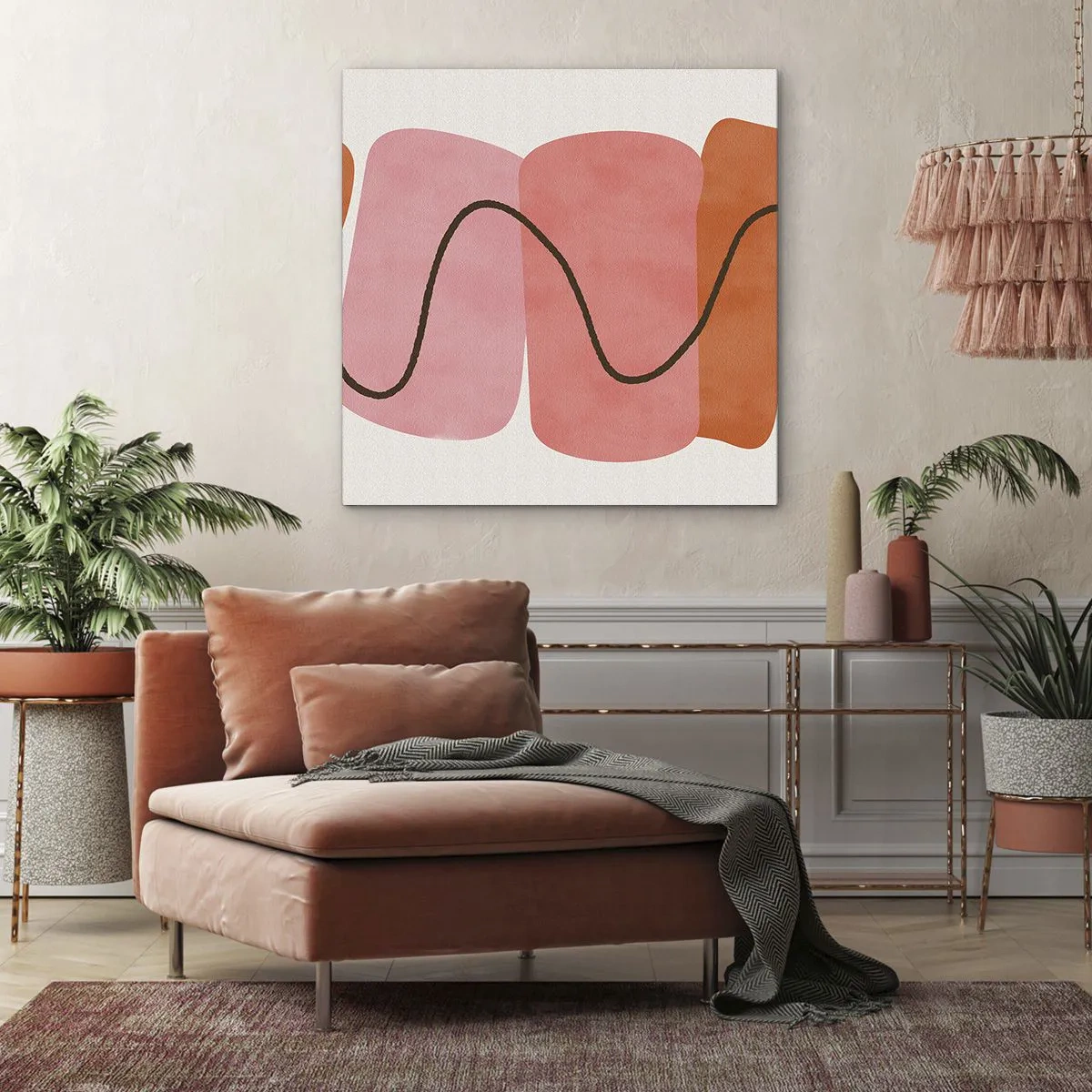 Impression sur toile - Image sur toile - mouvement doux des formes - 60x60 cm