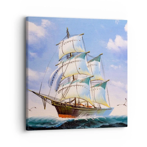 Impression sur toile - Image sur toile - Fièrement avec le vent - 30x30 cm