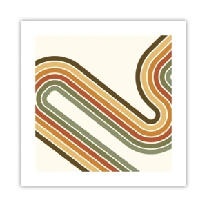 Affiche - Poster - En zig zag vers le but - 40x40 cm