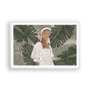 Affiche dans un cadre blanc - Poster - Portrait exotique - 91x61 cm