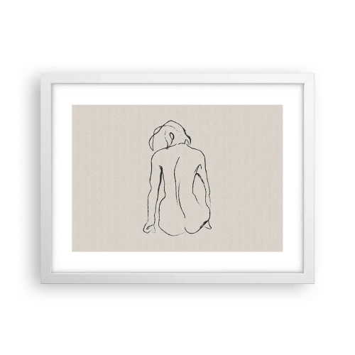 Affiche dans un cadre blanc - Poster - Femme nue - 40x30 cm