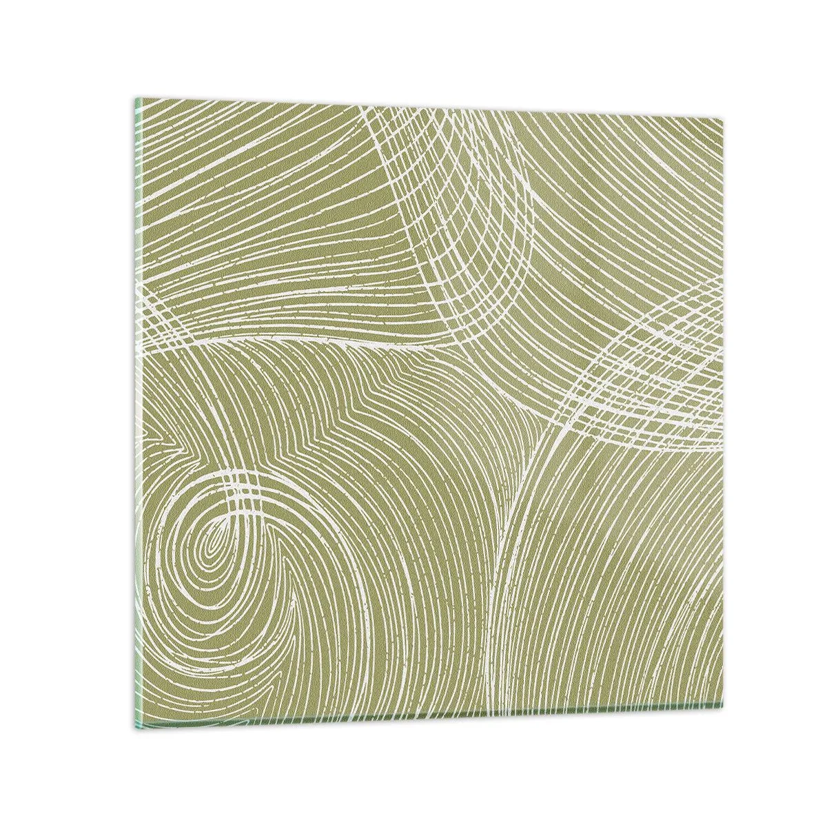 Impression sur verre - Image sur verre - Abstraction complexe de blanc - 60x60 cm