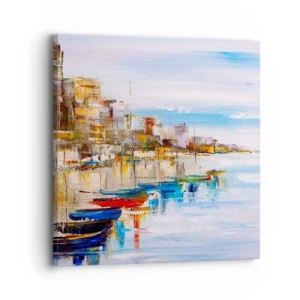 Impression sur toile - Image sur toile - Un havre urbain multicolore - 30x30 cm