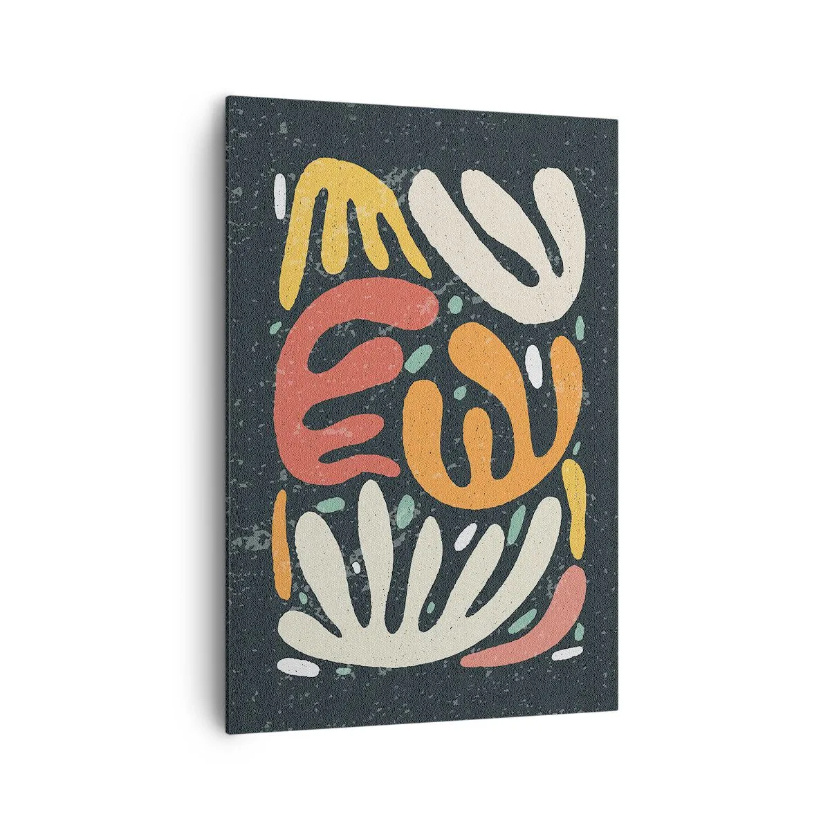 Impression sur toile - Image sur toile - Formes abstraites aux couleurs chaudes sur fond sombre - 70x100cm - Composition – Je suis sur le point de t'attraper - Décoration murale moderne pour le salon et la chambre ARTTOR