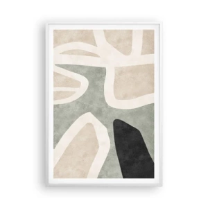 Affiche dans un cadre blanc - Poster - Composition pour motif noir - 70x100 cm