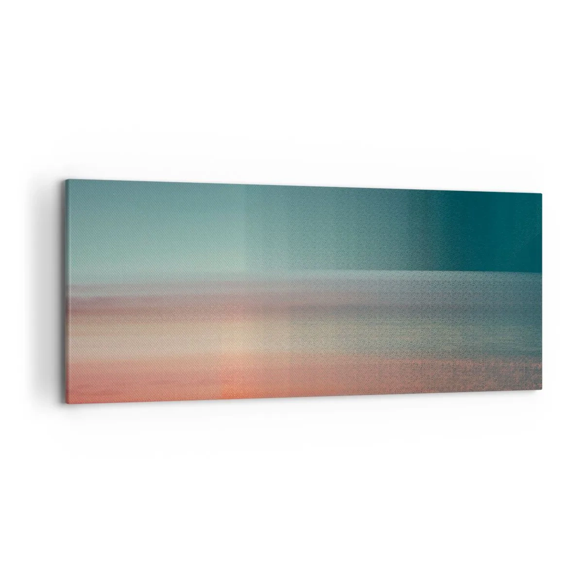 Impression sur toile - Image sur toile - Un coucher de soleil aux tons pastel sur un horizon calme - 120x50cm - Résumé : vagues de lumière - Décoration murale moderne pour le salon et la chambre ARTTOR