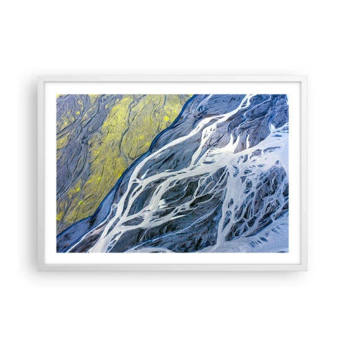 Affiche dans un cadre blanc - Poster - Peintures rupestres de la nature - 70x50 cm