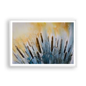 Affiche dans un cadre blanc - Poster - Fraicheur de l'eau, chaleur du soleil - 100x70 cm