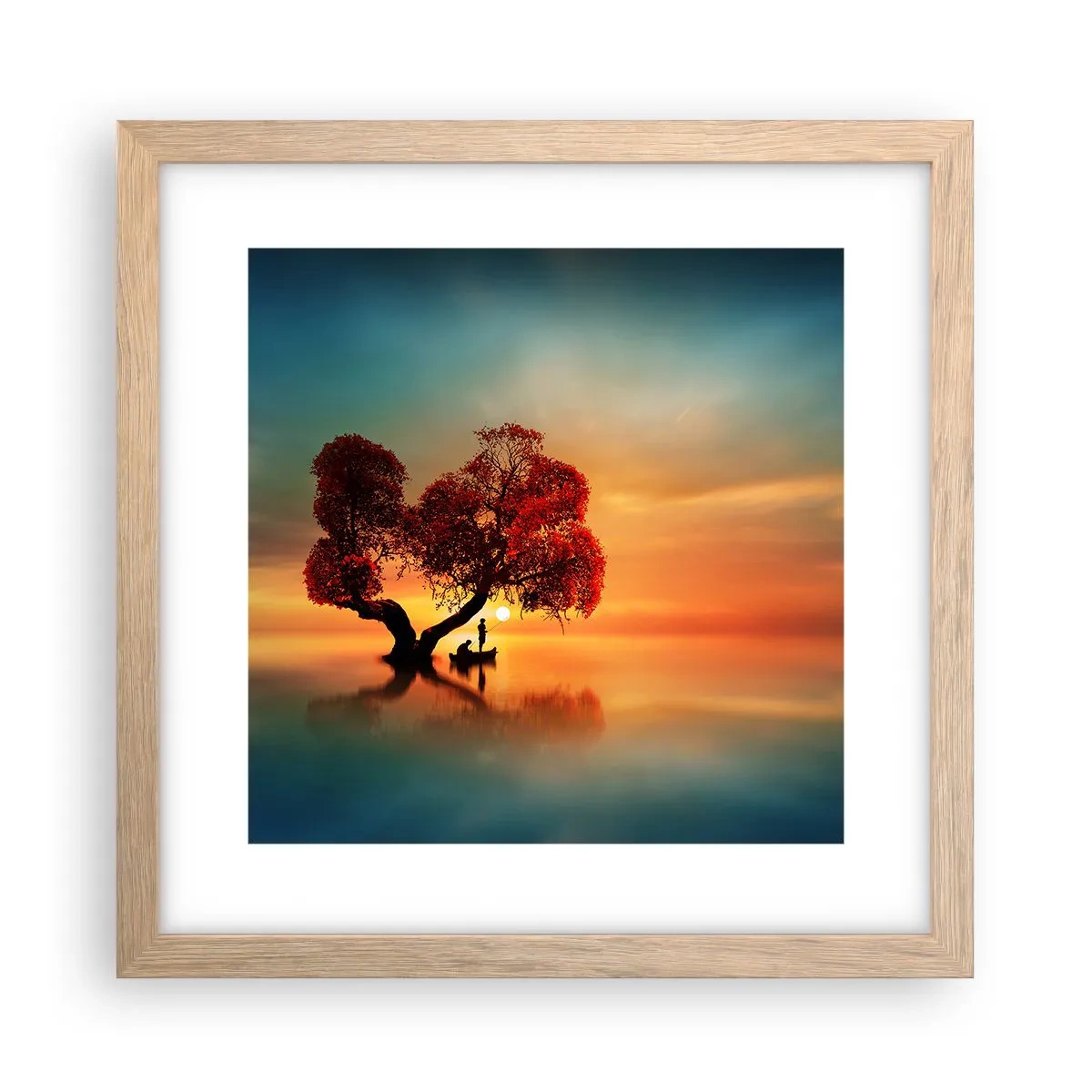 Affiche dans un chêne clair - Poster - Plénitude et éloignement sans monde - 30x30 cm