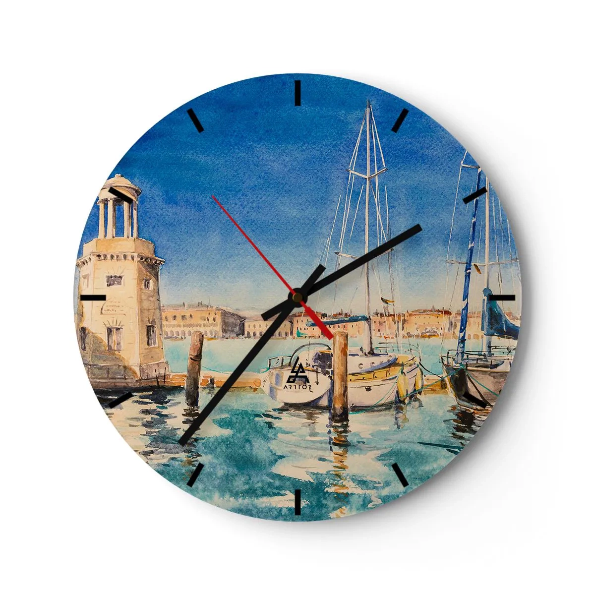 Horloge murale - Pendule murale - Lagune ensoleillée - 40x40 cm