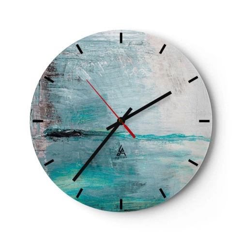 Horloge murale - Pendule murale - Horizontalement en bleu - 40x40 cm