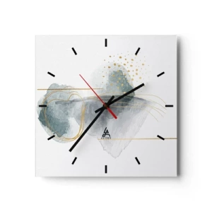 Horloge murale - Pendule murale - À propos de la relation entre le gris et l'or - 40x40 cm