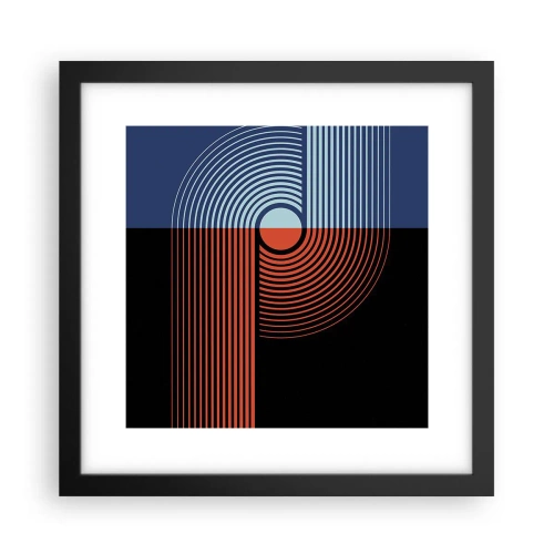 Affiche dans un cadre noir - Poster - Dans une étreinte géométrique - 30x30 cm