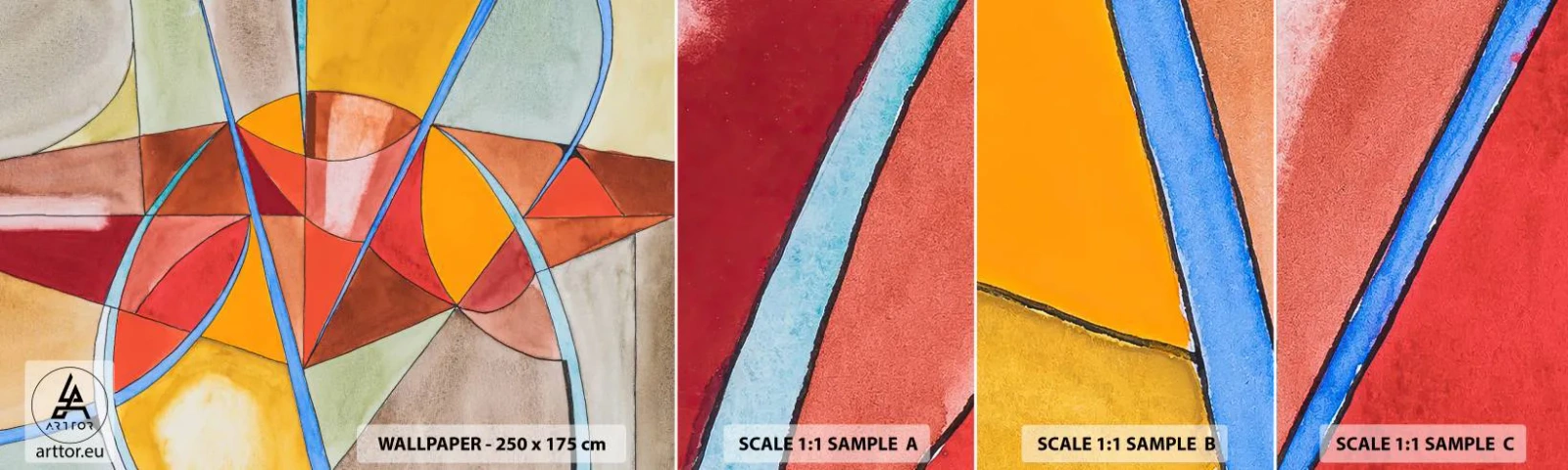 Échantillon De Papier Peint Standard Eco - Le carrousel, le carrousel des rêves - Abstraction, Morceau, Modèle moderne - 100x30 cm