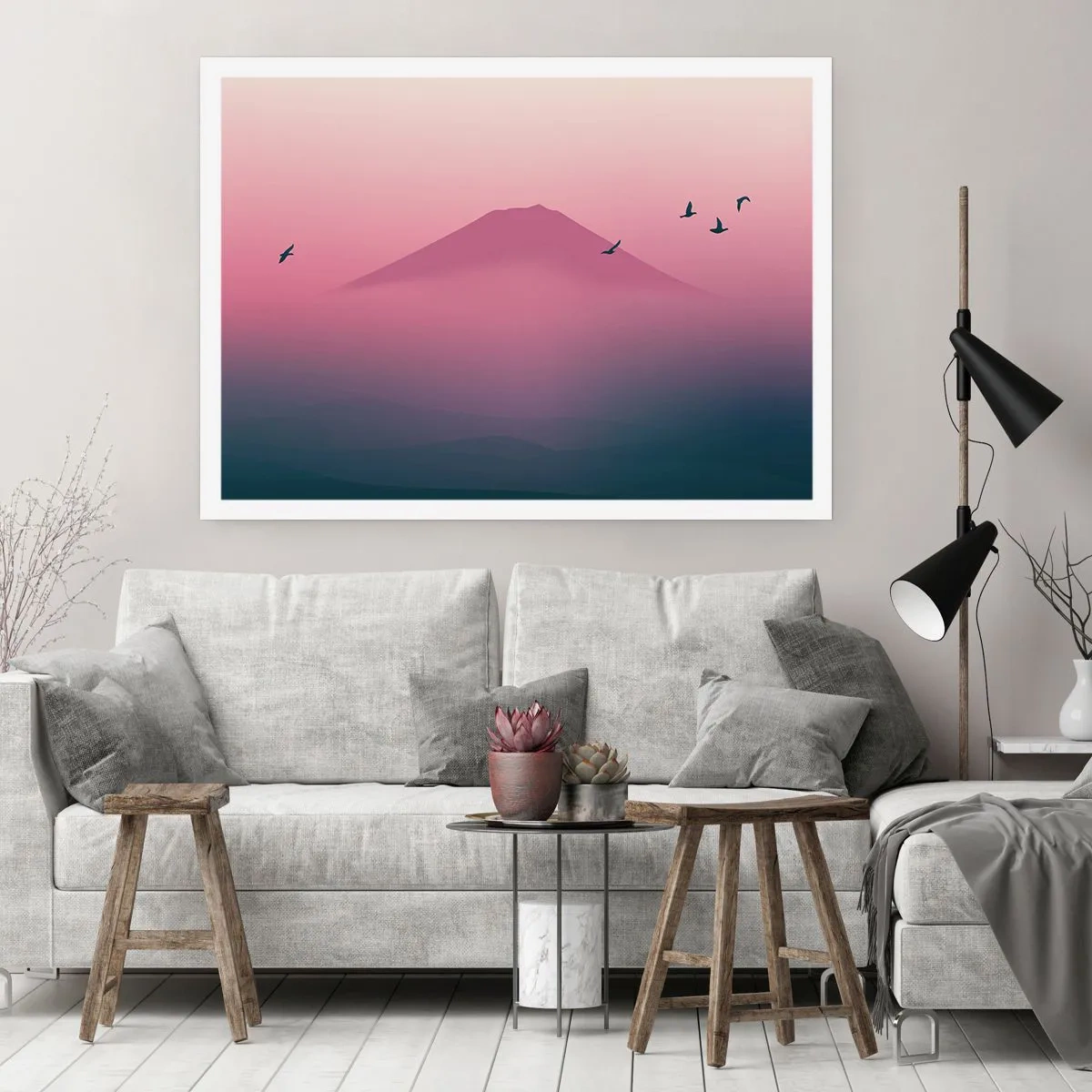 Affiche - Poster - Des pèlerins au dessus des nuages - 50x40 cm