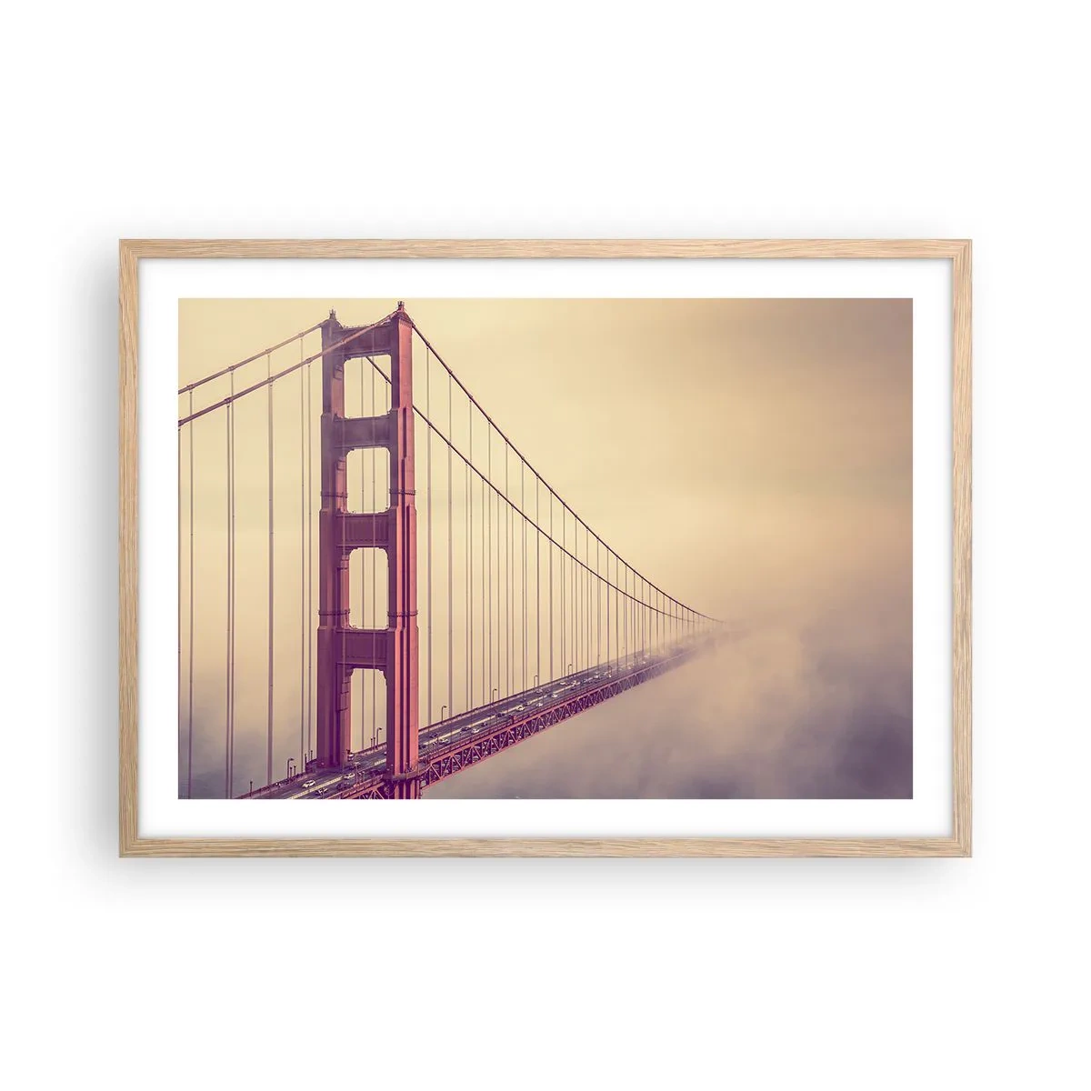 Affiche dans un chêne clair - Poster - Entre ciel et terre - 70x50 cm