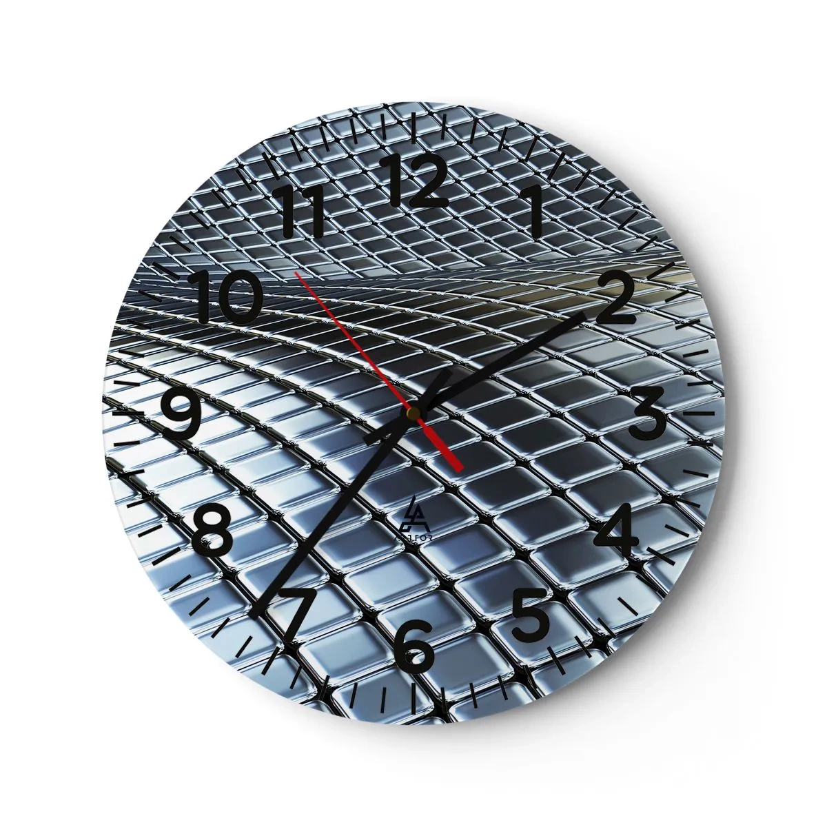 Horloge murale - Pendule murale - Vague argent métallique - 40x40 cm