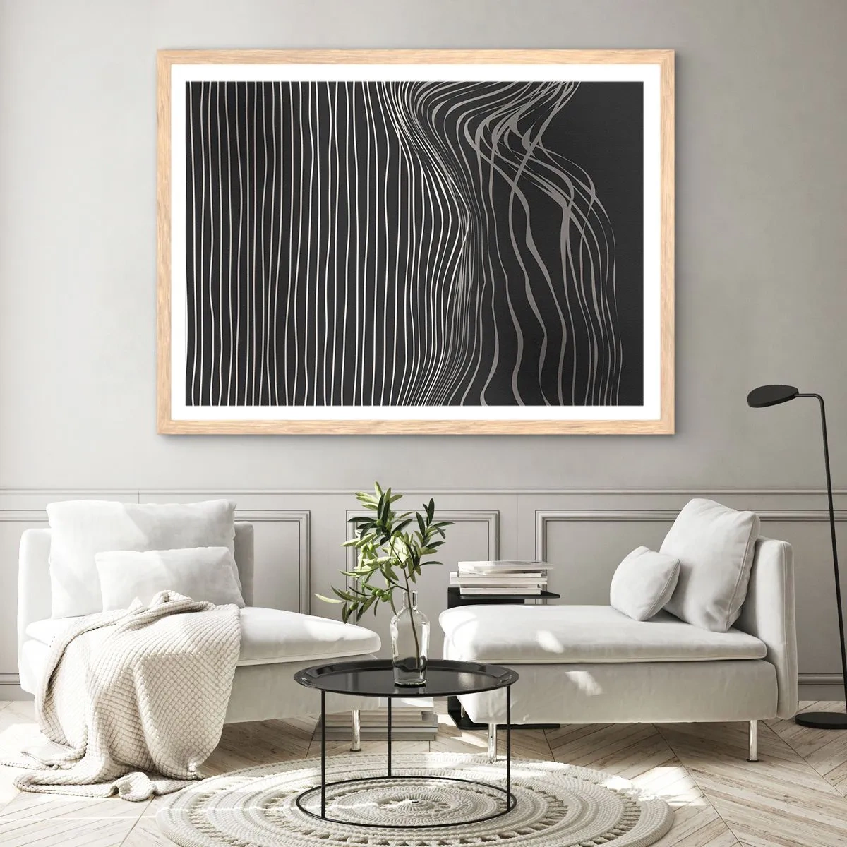 Affiche dans un chêne clair - Poster - Rythme et accent - 91x61 cm