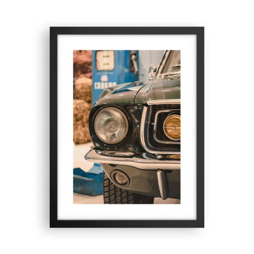 Affiche dans un cadre noir - Poster - Rencontre avec une légende - 30x40 cm