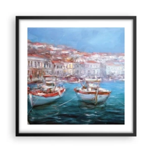 Affiche dans un cadre noir - Poster - Baie italienne - 50x50 cm