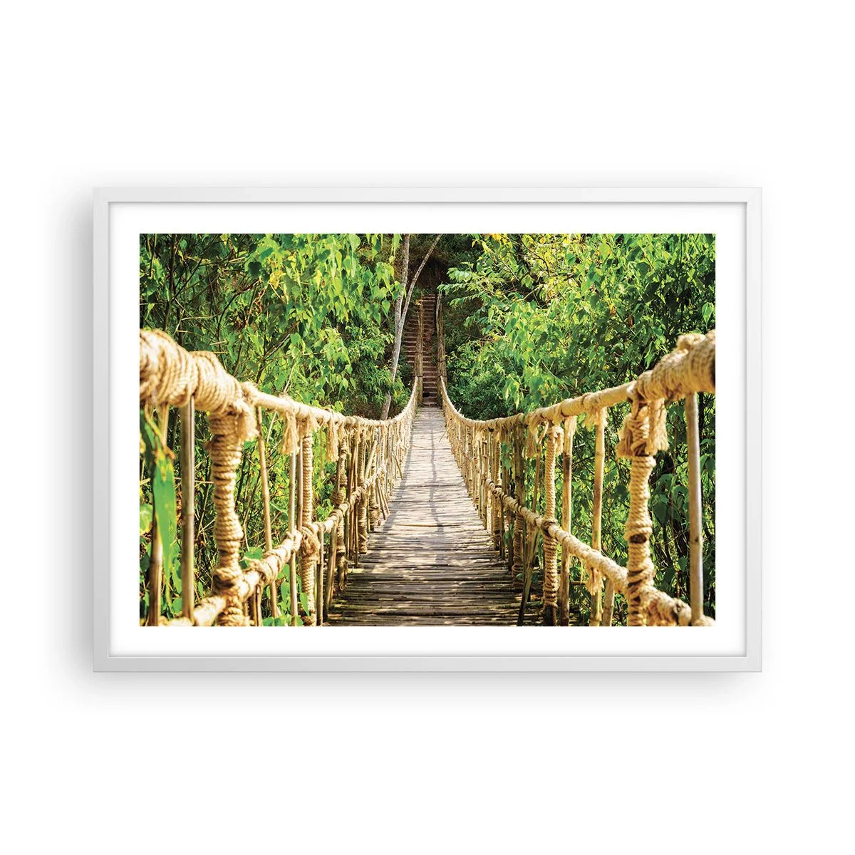 Affiche dans un cadre blanc - Poster - Suspendu dans la nature - 70x50 cm