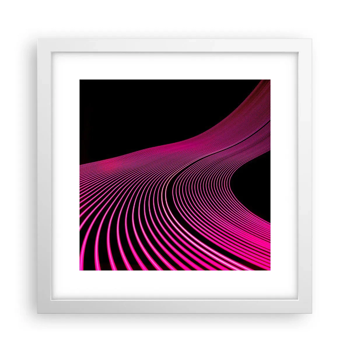 Affiche dans un cadre blanc - Poster - Avenue de lumière - 30x30 cm