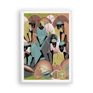 Affiche dans un cadre blanc - Poster - De grandes fêtes arrivent - 70x100 cm