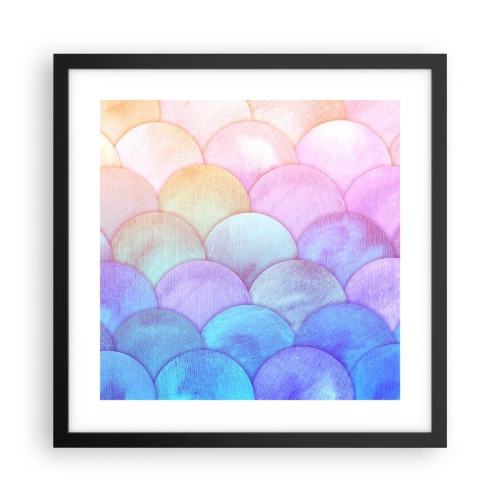 Affiche dans un cadre noir - Poster - Écailles de perles - 40x40 cm