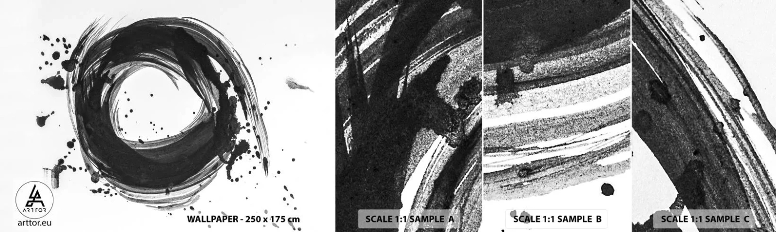 Échantillon de Papier Peint Autocollant Deluxe Sticker - Le tourbillon de la création - Abstraction, Morceau, Graphique - 100x30 cm