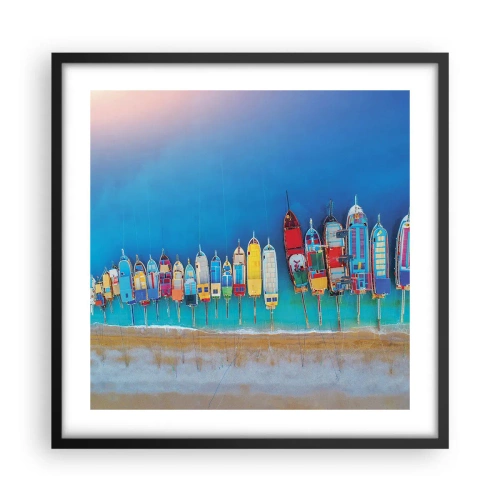 Affiche dans un cadre noir - Poster - Une vue à vol d'oiseau - 50x50 cm