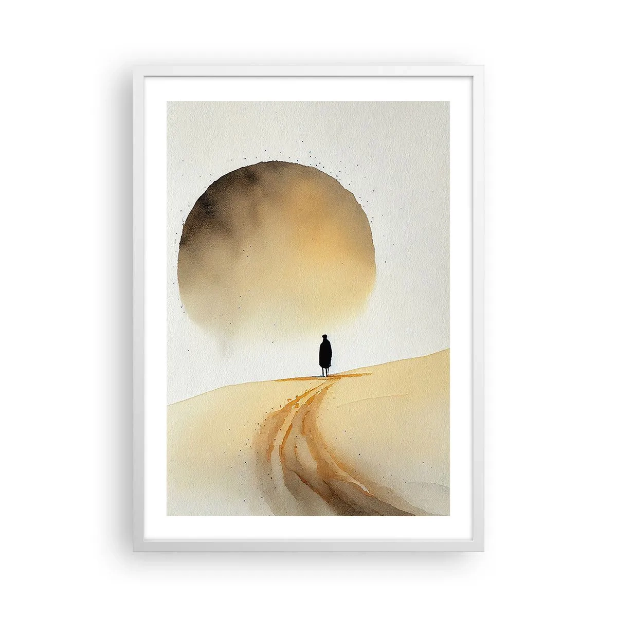 Affiche dans un cadre blanc - Poster - Toujours solitaire - 50x70 cm