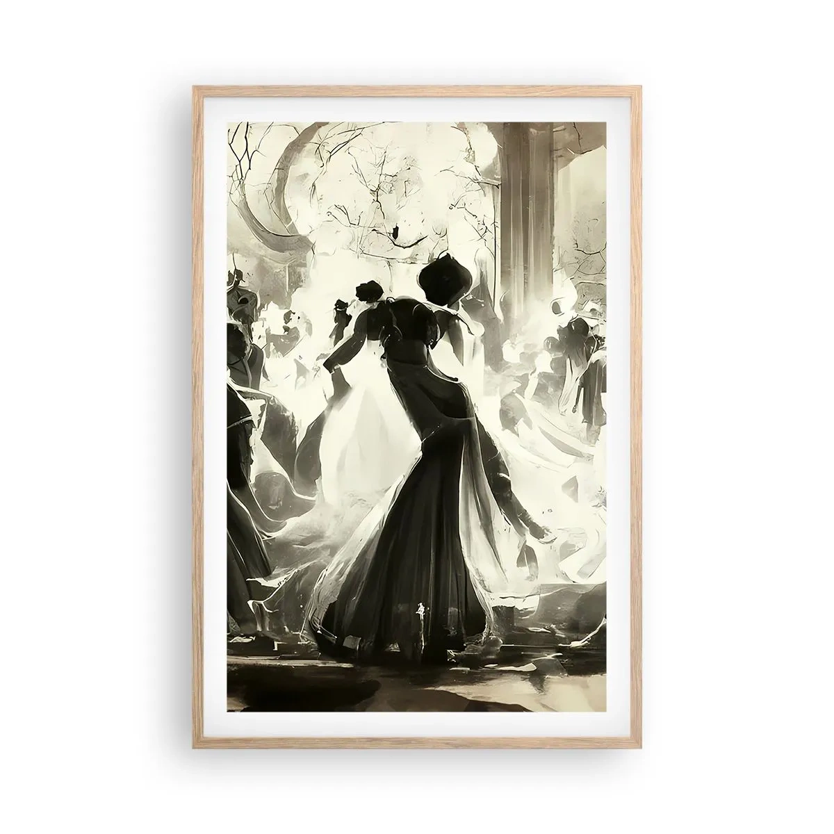 Affiche dans un chêne clair - Poster - La grande mascarade - 61x91 cm