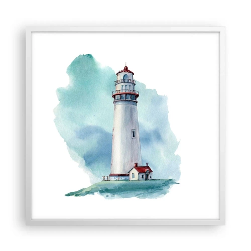 Affiche dans un cadre blanc - Poster - La douce sœur du bleu - 60x60 cm