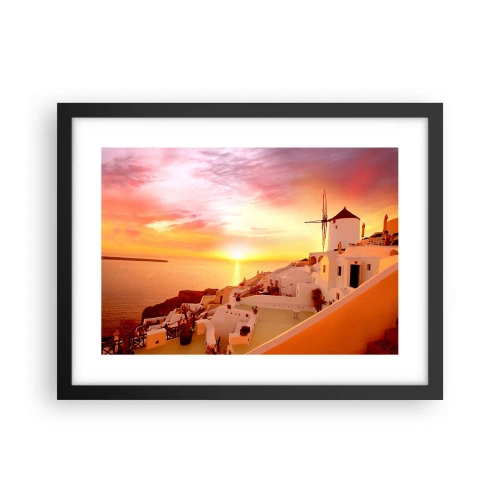 Affiche dans un cadre noir - Poster - Fondre en blanc et or - 40x30 cm