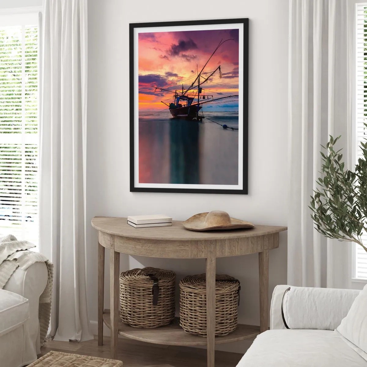 Affiche dans un cadre noir - Poster - Soirée exotique - 70x100 cm