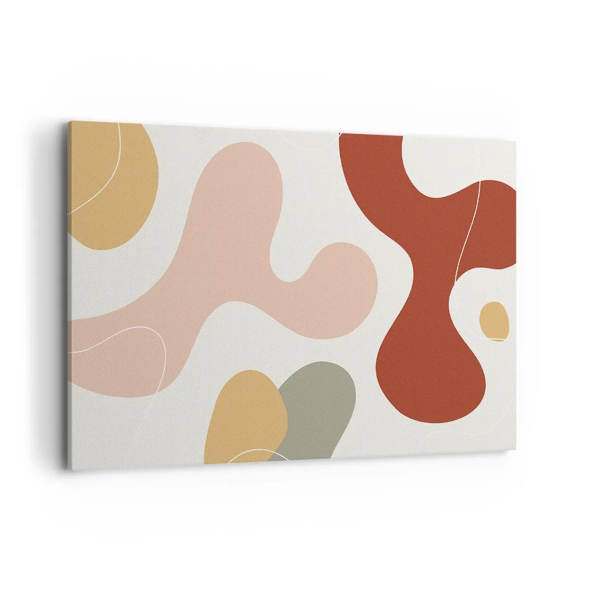 Impression sur toile - Image sur toile - Une composition abstraite aux tons pastel avec des formes dynamiques. - 120x80cm - Entrelac - Décoration murale moderne pour le salon et la chambre ARTTOR