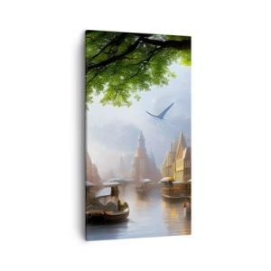 Impression sur toile - Image sur toile - Paysage urbain néerlandais - 45x80 cm