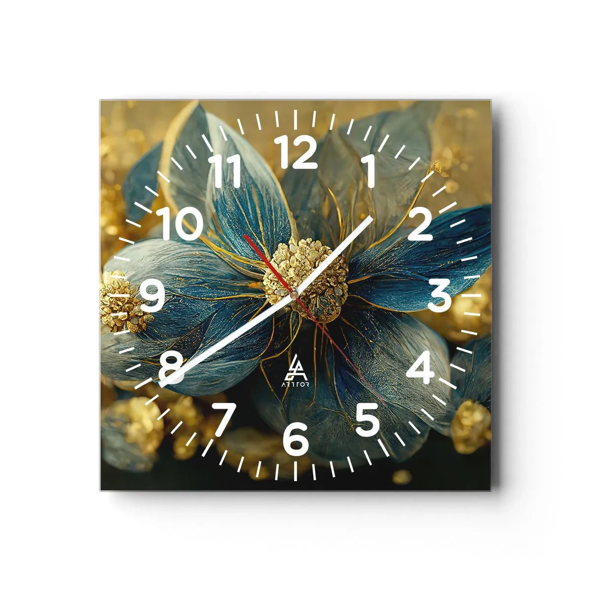 Horloge murale - Pendule murale - Fleurir avec de l'or - 30x30 cm