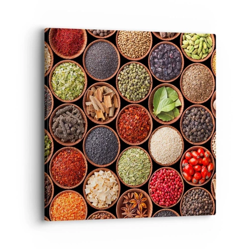 Impression sur toile - Image sur toile - Toutes les saveurs du monde - 40x40 cm