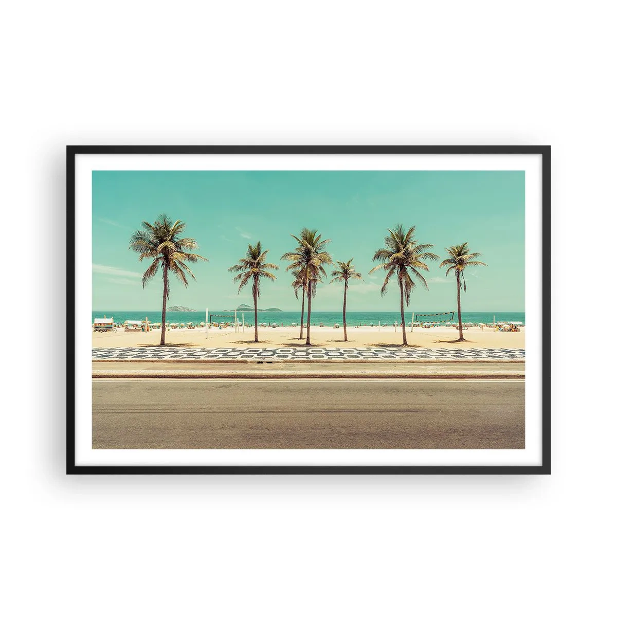 Affiche dans un cadre noir - Poster - Gardien de plage - 91x61 cm